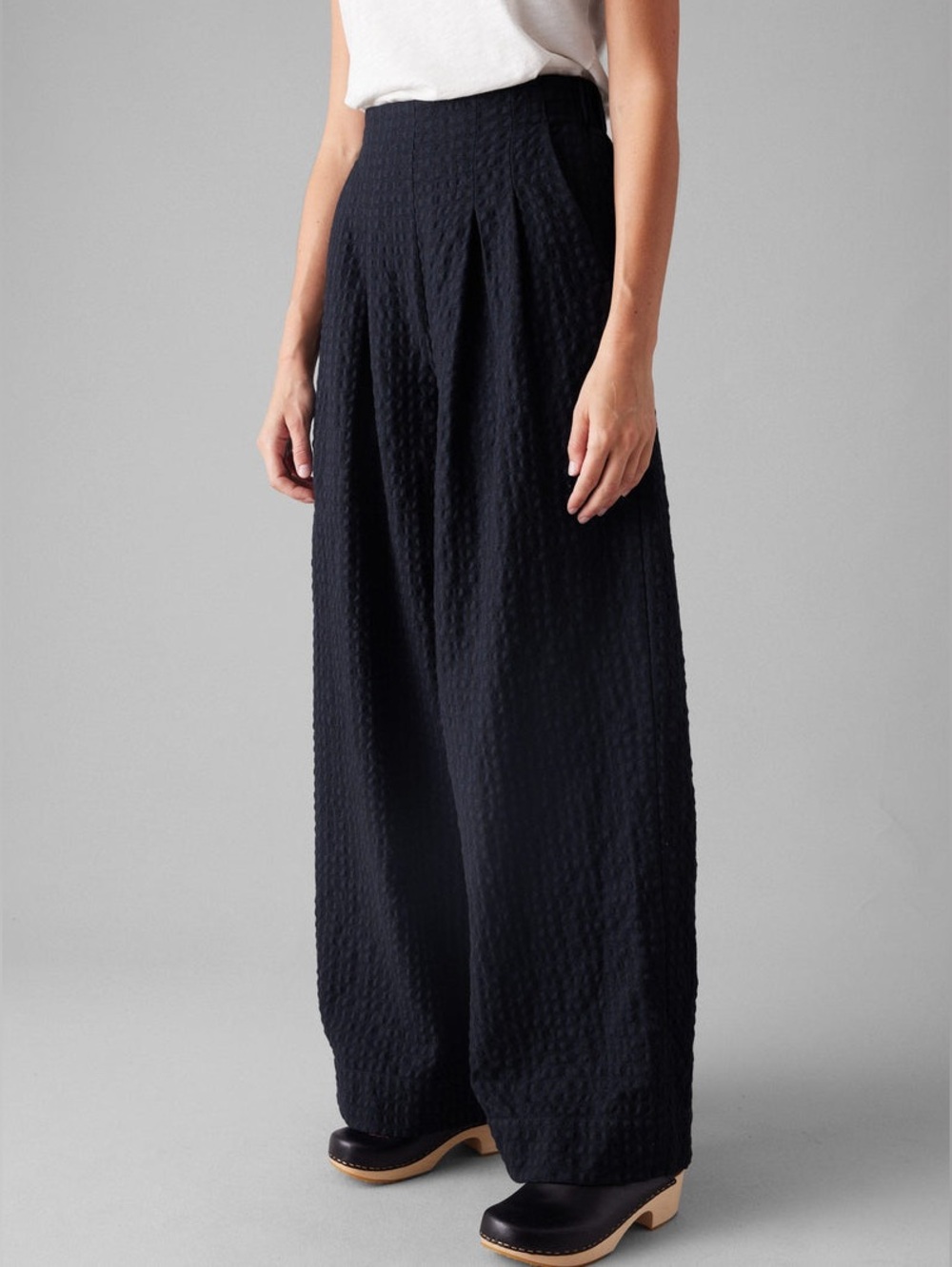 Toast Corinne Herringbone Wide Leg Trouser Pants Wool Cotton Size 6 NWT